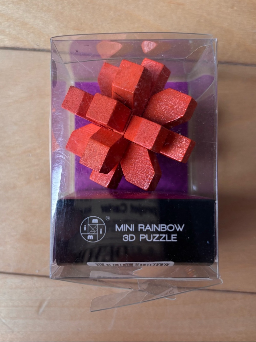 Mini Rainbow Red Wooden Brain Teaser